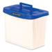 Bankers Box Heavy-Duty Portable File Box Letter Files 14.25 x 8.63 x 11.06 Clear/Blue