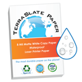 TerraSlate Waterproof Paper | 8 Mil 80lb Cover | 8.5 x 14 Legal Size | Waterproof Laser Printer Copy Paper | 25 Sheets