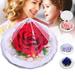 Rose Preserved Box Handmade Openable Portable Eternal Preserved Real Rose Flower Box for Mother s Day Blue Polyester Pla