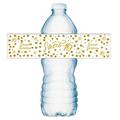 20 Gold Sweet 16 Water Bottle Labels; 16th Birthday Party Set of 20 Waterproof Water Bottle Wrappers; Gold and White.