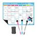 Suzicca Magnetic Dry Erase Calendar Whiteboard Fridge Magnet Flexible Daily Message Stickers with 3 Board Pen 1 Eraser for Weekly Monthly Organizer Schedule Planner To Do List Notepad Wall Set A3 16