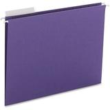 Smead Hanging File Folders with Tab Letter - 8 1/2 x 11 Sheet Size - 1/3 Tab Cut - Top Tab Location - Assorted Position Tab Position - 11 pt. Folder Thickness - Purple - 1.89 oz - Recycled - 25 / Bo