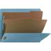 Nature Saver Letter Recycled Classification Folder - 8 1/2 x 11 - End Tab Location - 2 Divider(s) - Blue - 100% Recycled - 10 / Box