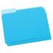 School Smart 015789 Smart Medium Weight Stock 1-3 Cut 2-Tone Reversible File Folder- Letter Blue- Pack 100
