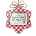 Christmas Ornament Worlds Best Athlete Certificate Award Red plaid Neonblond