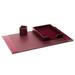 Burgundy Bonded Leather 3-Piece Desk Set