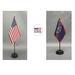 Made in The USA. 1 American and 1 Guam Rayon 4 x6 Miniature Office Desk & Little Hand Waving Table Flag Includes 2 Flag Stands & 2 Small 4 x6 Mini Stick Flags