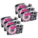 GREENCYCLE 6 Pack Compatible for Casio XR-12FPK XR12FPK Black on Fluorescent Pink Label Tape for KL-120 KL-60 KL-100 KL750 KL780 KL2000 KL7000 KL7200 KLP1000 Label Maker 12mm 1/2 Inch x 5.5m 18 Feet