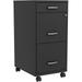 Lorell LYSVF318BMBK 18 in. Three-Drawer File Organize Cabinet Black