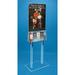 Double-Sided Poster Holder for 22 x 28 Graphics with Adjustable Literature Pockets Clear Acrylic Floor Standing Display