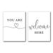 You Are Welcome Here Set of 2 Posters 18 x 24 Inches Minimalist Art Typography Art Bedroom Wall Art Romantic Gift Home Wall Art Poster