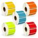 20 Rolls Zebra Compatible Color 2x1 Four of Each Roll: RED GREEN YELLOW BLUE ORANGE. 1 300 Blank Labels per Roll