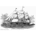 Clipper Ship 1851. /Nthe American Clipper Ship Daniel Webster. Wood Engraving English 1851. Poster Print by (18 x 24)