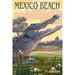Mexico Beach Florida Alligator and Baby (16x24 Giclee Gallery Art Print Vivid Textured Wall Decor)