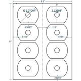 CheckOutStore Compulabel 312682 Business Card CD Labels (600 White Sheets 4800 CD Labels)