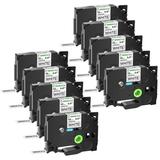 GREENCYCLE 10 Pack Compatible for Brother TZe TZ TZe-231 TZ231 TZe231 TZ-231 Black on White Label Tape Standard Laminated Work with P-Touch PT-D210 PT-D600 PT-D400 Label Maker 0.47 12mm x 26.2ft 8m