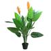 Northlight 50 Green and Orange Artificial Bird of Paradise Plant in a Black Pot