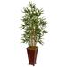 Nearly Natural 4.5ft. Bamboo Artificial Tree in Decorative Planter