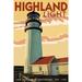 Cape Cod Massachusetts Highland Light (36x54 Giclee Gallery Art Print Vivid Textured Wall Decor)