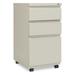 Three-Drawer Metal Pedestal File with Full-Length Pull 14.96w x 19.29d x 27.75h File Cabinets Counterweight Putty