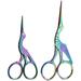 2 Pack Stork Scissors Embroidery Scissors Sewing Scissors Brow Shaping Scissors Small for Crafting Art Work Threading Needlework