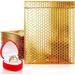 Metallic Bubble Mailers 9.5 x 13.5 Inch Gold Self Seal Padded Envelopes 100 Pack Waterproof Metalized Foil Shipping Envelopes Durable Padded Mailing Envelopes Gift Bubble Envelopes for Packing