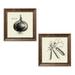 Gango Home Decor Contemporary Linen Vegetable BW Sketch Onion & Peas by Studio Mousseau (Ready to Hang); Two 12x12in Gold Trim Framed Prints
