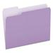 Pendaflex Colored File Folders 1/3-Cut Tabs: Assorted Letter Size Lavender/Light Lavender 100/Box (15213LAV)