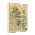 1912 American Civil War Battle Map - Vintage Map of Virginia and Neighboring States Showing Civil War Battle Locations 1861-1865 - US Civil War Map Poster Print