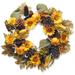 National Tree Company Artificial Autumn Wreath Decorated with Pumpkins Gourds Pinecones Sunflowers Berry Clusters Assorted Leaves Autumn Collection 22 in