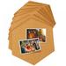 Kozart Self-Adhesive Cork Board Tiles Mini Hexagonal Square Round Wall Bulletin Board with Push Pins Wooden Message Board Photo Wall Home Decoration