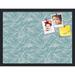 PinPix 24x18 Custom Cork Bulletin Board Aqua White Poster Board Has a Fabric Style Canvas Finish Framed in Aqua White by ArtToFrames (PinPix-1871)