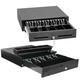Homelala - Heavy Duty POS Point of Sale/cash Register Rj-12 Key-lock Cash Drawer W/bill & Coin Trays (Black) with 24v Compatible with Most Major Epson Star Citizen JAY Star Bixolon Printers