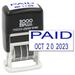 Cosco 2000 PLUS Self-Inking Rubber Date Office Stamp with PAID Phrase & Date - BLUE Ink (Micro-Dater 160) 12-Year Band