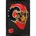Calgary Flames 35.75 x 24.25 Framed Home Helmet Poster