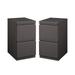 Home Square Mobile Pedestal 2-Drawer Filing Cabinet Set in Espresso