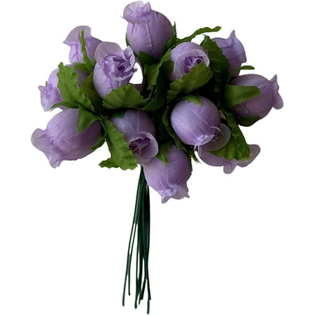 Lavender Artificial Silk Flower Roses - 12 Mini Bouquets of 12 Rosebuds 144 Rosebuds Total Wedding Easter Reception Anniversary Bridal Shower
