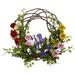 Nearly Natural Artificial Spring Floral Plastic Wreath 22 (Assorted Colors)