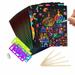 Scratch Art for Kids 50 Sheets Rainbow Scratch Paper Arts and Crafts for Kids Black Magic Scratch Art Notes Paper Boards with 5 Wooden Stylus and 4 Drawing Rulers and 1 Pencil Sharpener