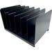 6 Compartments Steel 6-Slot Vertical Book Rack Black
