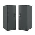 Home Square 3 Shelf Metal Locker Storage Cabinet Set in Charcoal (Set of 2)