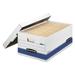 Bankers Box 00702 Locking Lid Stor/File Storage Box - Legal White/Blue (12/Carton)