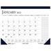 House of Doolittle 2022 13 x 18.5 Desk Pad Calendar Classic Deep Blue and White 1646-22