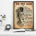 To My Son Lion Poster 16x24 in Christmas Gift For Son Son Gift From Mom Mother Son Gift Son Poster Son Birthday Gift Mom To Son Gifts