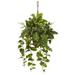Nearly Natural Mixed Pothos and Boston Artificial Fern in Hanging Basket