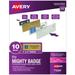 The Mighty Badge by Avery Professional Reusable Name Badge System Gold 1 x 3 ID Badges 10 Durable Reusable Name Tags 80 Inserts for Laser Printers (71204)