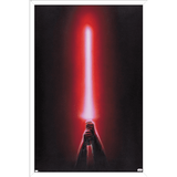 Star Wars: Original Trilogy - Red Lightsaber Wall Poster 14.725 x 22.375 Framed