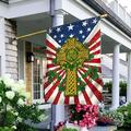 FLAGWIX US Flag - Irish Celtic Cross Flag St. Patrick s Day BNV434F - House Flag (29.5 x 39.5 )