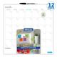 BAZIC 14 X 14 Magnetic Dry Erase Calendar Board Tile + Markers & Magnets 12-Pack