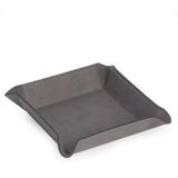 Leatherette Square Valet Tray Grey
